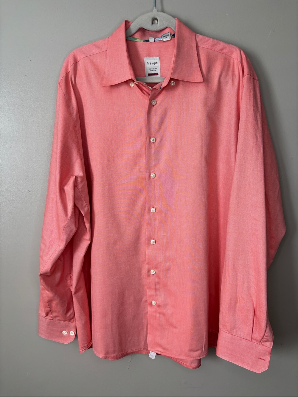 Haupt Coral Long-Sleeve Dress Shirt - Men's Button-Up